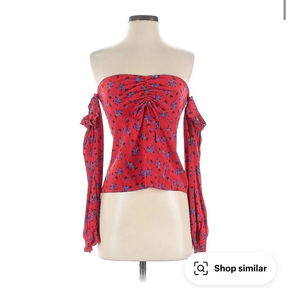 Intermix Silk Ruched Top